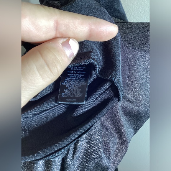 Express Silver Glitter and Black Tank Top with Built In Bra Size Large - Picture 5 of 7